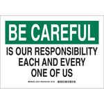 image of Brady B-401 Polystyrene Rectangle White Safety Awareness Sign - 10 in Width x 7 in Height - 25315