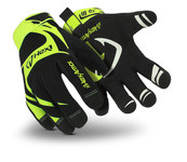 image of HexArmor Hex1 2120 Black/Yellow 9 Synthetic Leather Cut and Sewn Work Gloves - Silicone Palm Coating - 2120 SZ 9