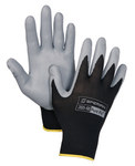 image of Sperian Pure Fit 395 Black/Gray Small Nylon Work Gloves - Nitrile Foam Palm & Fingers Coating - Smooth Finish - 395-S
