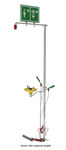 image of Hughes Safety Polished Brush Galvanized Pipe Combination Shower - Floor Mount - 805042-00040