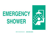 image of Brady B-401 Plastic Rectangle White Shower Station Sign - 14 in Width x 10 in Height - 25903