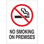 image of Brady B-302 Polystyrene Rectangle White No Smoking Sign - 7 in Width - 141960