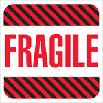 image of Tape Logic DL1069 Fragile Labels - 4 in x 4 in - Semi-Gloss Coated Paper - Red/White/Black - 11226