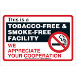 image of Brady B-401 Polystyrene Rectangle White No Smoking Sign - 14 in Width x 14 in Height - 103842