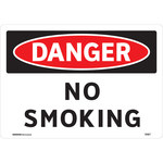 image of Brady Aluminum Rectangle White No Smoking Sign - 10 in Width x 7 in Height - 102491