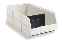 image of Akro-Mils Akrobin 1800 60 lb Beige Industrial Grade Polymer Stacking Storage Bin - 20 1/2 in Length - 8 1/4 in Width - 7 in Height - 1 Compartments - 30348BEIGE