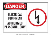 image of Brady B-401 Polystyrene Rectangle White Electrical Safety Sign - 14 in Width x 10 in Height - 26547