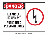 image of Brady B-302 Polyester Rectangle White Electrical Safety Sign - 10 in Width x 7 in Height - Laminated - 83679