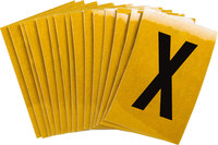 image of Bradylite 5920-X Letter Label - Black on Yellow - 1 in x 1 1/2 in - B-997 - 59233