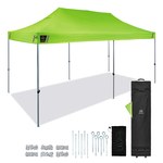 Ergodyne SHAX 6000 Hi-Vis Lime Polyester Commercial Pop-Up Tent - 10 ft - 14 ft Height - 12915