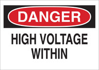 image of Brady B-302 Polyester Rectangle White Electrical Safety Sign - 10 in Width x 7 in Height - Laminated - 84905