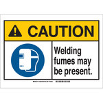 image of Brady Polypropylene Rectangle White PPE Sign - 14 in Width x 10 in Height - 145286