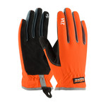 image of PIP Maximum Safety Viz 120-4600 Black/Orange Large Lycra/Nylon/Spandex/Synthetic Leather Work Gloves - 8.9 in Length - 120-4600/L