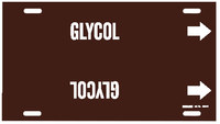 image of Brady 4200-H Strap-On Pipe Marker, 10 in to 15 in - Other Liquid - Plastic - White on Brown - B-915 - 68230