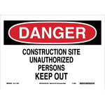image of Brady B-558 Recycled Film Rectangle White Construction Site Sign - 14 in Width x 10 in Height - 118231