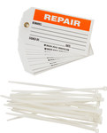 image of Brady 76141 Black / Orange on White Polyester Equipment Safety Tag - 3 in Width - 5 3/4 in Height - B-851