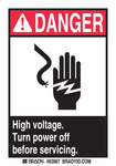 image of Brady B-302 Polyester Rectangle Electrical Safety Sign - 5 in Width x 3.5 in Height - Laminated - 83967