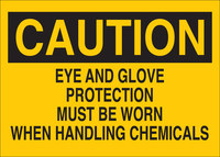 image of Brady B-302 Polyester Rectangle Yellow Chemical Warning Sign - 10 in Width x 7 in Height - Laminated - 84301