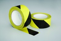 image of AbilityOne Skilcraft Black / Yellow Marking Tape - Pattern/Text = Striped - 2 in Width x 108 ft Length - 4251