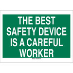 image of Brady B-120 Fiberglass Reinforced Polyester Rectangle White Safety Awareness Sign - 28 in Width x 20 in Height - 73423