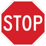image of Brady B-959 Aluminum Square Red Stop Signs, Traffic Control Signs & Banners Sign - 12 in Width x 12 in Height - 115589