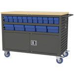 image of Akro-Mils MA4824CLD2 Louvered Shelf Cart - 800 lbs Capacity - Charcoal - Steel