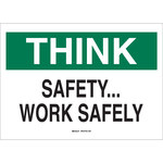 image of Brady B-401 Polystyrene Rectangle White Safety Awareness Sign - 10 in Width x 7 in Height - 25337