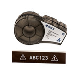 image of Brady M21-750-595-BR White on Brown All-Weather Printer Ribbon - 3/4 in Width - 21 ft Length - 754473-93048