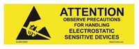 image of SCS Black on Yellow Rectangle Static Warning Label - 2 in Width - 5/8 in Height - SCS ALABEL5/8X2