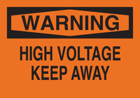 image of Brady B-401 Polystyrene Rectangle Orange Electrical Safety Sign - 10 in Width x 7 in Height - 22564