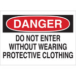 image of Brady B-120 Fiberglass Reinforced Polyester Rectangle White PPE Sign - 14 in Width x 10 in Height - 69108