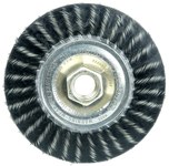 image of Weiler Polyflex 35800 Wheel Brush - 4 in Dia - Encapsulated Knotted Steel Bristle