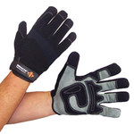 image of Impacto WG408 Black/Gray Large Spandex/Synthetic Leather Work Gloves - WG40840