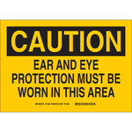 image of Brady B-401 Polystyrene Rectangle Yellow PPE Sign - 10 in Width x 7 in Height - 21834