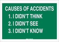 image of Brady B-555 Aluminum Rectangle Green Safety Awareness Sign - 10 in Width x 7 in Height - 42924