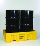 Eagle Yellow High Density Polyethylene 4000 lb 66 gal Spill Pallet - Supports 2 Drums - 26 1/4 in Width - 51 in Length - 13 3/4 in Height - 048441-60101