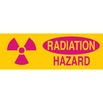 image of Brady B-302 Polyester Rectangle Yellow Radiation Hazard Sign - 10 in Width x 3.5 in Height - Laminated - 88937