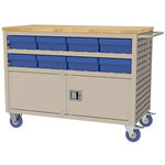 image of Akro-Mils MA4824PLD3 Louvered Shelf Cart - 800 lbs Capacity - Putty - Steel