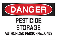 image of Brady B-555 Aluminum Rectangle White Pesticide Storage Sign - 10 in Width x 7 in Height - 40685