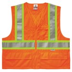 image of Ergodyne Glowear High-Visibility Vest 8235ZX 26185 - Size Large/XL - High-Visibility Orange