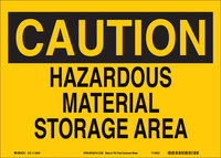 image of Brady B-563 High Density Polypropylene Rectangle Yellow Hazardous Material Sign - 10 in Width x 7 in Height - 116209