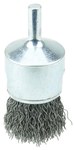 image of Weiler Wolverine Steel Cup Brush - Unthreaded Stem Attachment - 1 in Diameter - 0.014 in Bristle Diameter - 36248