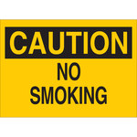 image of Brady B-302 Polyester Rectangle Yellow No Smoking Sign - 10 in Width x 7 in Height - Laminated - 88345