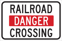 image of Brady B-555 Aluminum Rectangle White Railroad Sign - 18 in Width x 12 in Height - 124473
