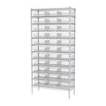 image of Akro-Mils AWS143630170SC Fixed Shelving System - Steel - 12 Shelves - 36 Bins