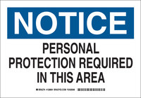 image of Brady B-555 Aluminum Rectangle White PPE Sign - 10 in Width x 7 in Height - 128892