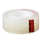 image of 3M Scotch 600 Clear Box Sealing Tape - 1/2 in Width x 36 yd Length - 2.3 mil Thick - 52361