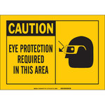 image of Brady B-555 Aluminum Rectangle Yellow PPE Sign - 14 in Width x 10 in Height - 46750