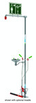 image of Hughes Safety Polished Brush Galvanized Pipe Combination Shower - Floor Mount - 805042-00042