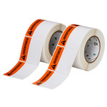 image of Brady THTEL-184-483-1-AV Die-Cut Printer Label Roll - 3 in x 3 in - Polyester - White - B-483 - 57200